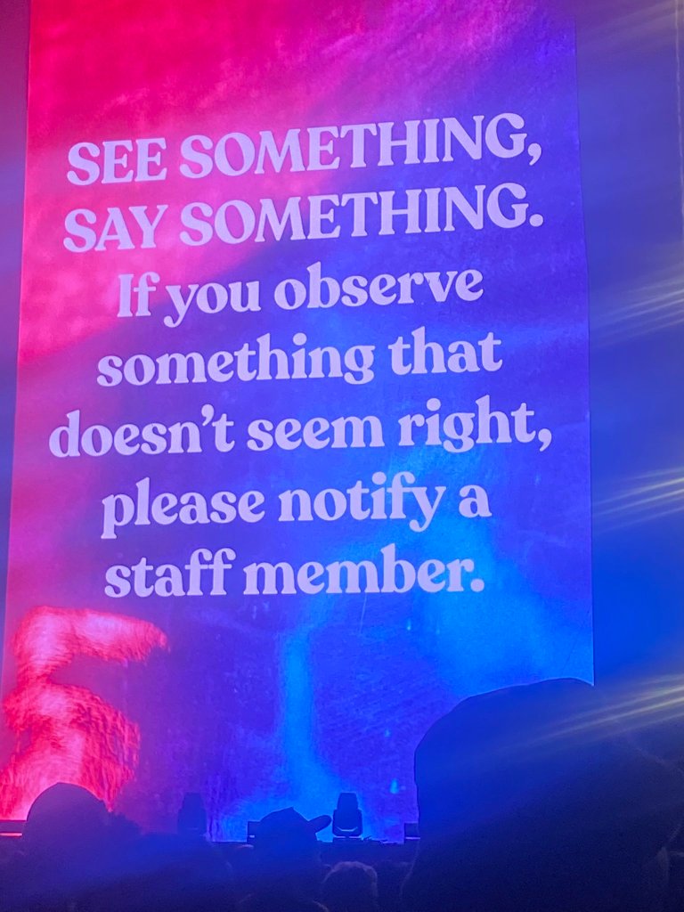 sign from Day N Vegas that says, "See Something, Say Something. If you observe something that doesn't seem right, please notify a staff member."